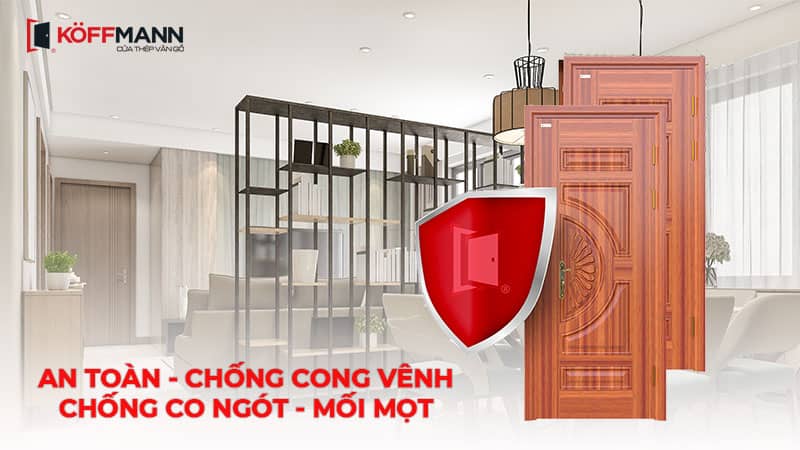 Nên làm cửa chính bằng gì: Lựa chọn cửa thép vân gỗ