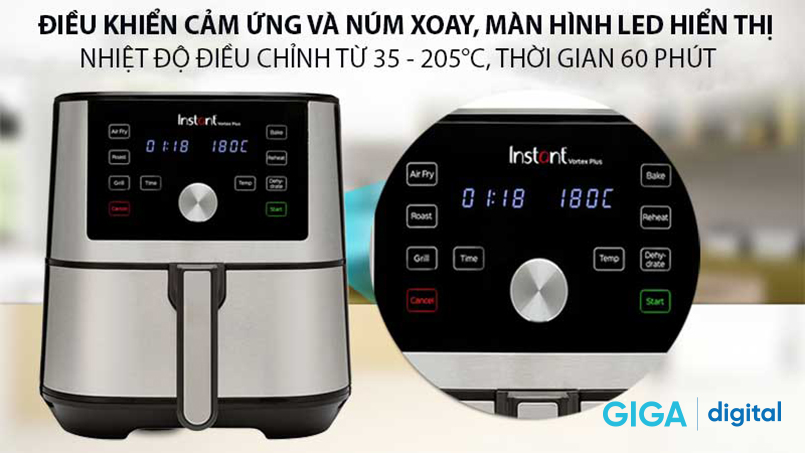 Nồi chiên Instant Vortex Plus 6-in-1 5.7L thông minh với nhiều tính năng